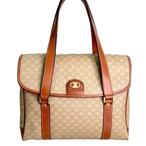 CELINE Vintage Macadam Top handle Bag with COA - Picture 8 of 17